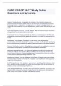 CADC CCAPP 12-17 Study Guide Questions and Answers