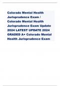 Colorado Mental Health Jurisprudence Exam / Colorado Mental Health Jurisprudence Exam Update 2024 LATEST UPDATE 2024 GRADED A+ Colorado Mental Health Jurisprudence Exam                  Disclosure of Confidential Information - CORRECT ANSWERA licensee, re