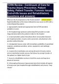 TCRN Review - Continuum of Care for Trauma (Injury Prevention, Patient Safety, Patient Transfer, Forensic Issues, End-of-life Issues and Rehabilitation) (questions and answers)