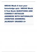 NR546 Week 6 test your  knowledge quiz / NR546 Week  6 Test Bank QUESTIONS AND  CORRECT DETAILED  ANSWERS WITH RATIONALES  (VERIFIED ANSWERS)  |ALREADY GRADED A+