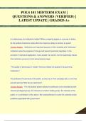 POLS 101 MIDTERM EXAM |  QUESTIONS & ANSWERS (VERIFIED) |  LATEST UPDATE | GRADED A+POLS 101 MIDTERM EXAM |  QUESTIONS & ANSWERS (VERIFIED) |  LATEST UPDATE | GRADED A+