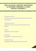 POLS 101 EXAM 1 REVIEW | QUESTIONS  & ANSWERS (VERIFIED) | LATEST  UPDATE | GRADED A+POLS 101 EXAM 1 REVIEW | QUESTIONS  & ANSWERS (VERIFIED) | LATEST  UPDATE | GRADED A+