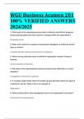 BEST ANSWERS WGU Business Acumen 201 100% VERIFIED ANSWERS  2024/2025