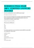 BEST ANSWERS NURS8024 FINAL EXAM 100% VERIFIED ANSWERS  2024/2025