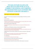 NEVADA NOTARY EXAMS AND  PRACTICE EXAMS WITH ACTUAL  CORRECT QUESTIONS AND VERIFIED  DETAILED RATIONALES ANSWERS 2024  (NEWEST) ALREADY GRADED A+