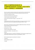 HESI COMPREHENSIVE B, COMPREHENSIVE EXAM A 2024 WITH 100% CORRECT ANSWERS