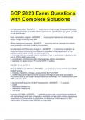 BCP 2023 Exam Questions with Complete Solutions