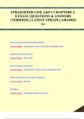 STRAIGHTER LINE A&P 1 CHAPTERS 2- 8 EXAM | QUESTIONS & ANSWERS  (VERIFIED) | LATEST UPDATE | GRADED  A+