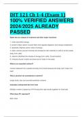 BEST REVIEW DIT 121 Ch 1-4 (Exam 1) 100% VERIFIED ANSWERS  2024/2025 ALREADY  PASSED