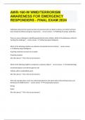 AWR-160-W WMD/TERRORISM AWARENESS FOR EMERGENCY RESPONDERS - FINAL EXAM 