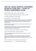 HCB 102 - BASIC HOSPITAL CORPSMAN SCOPE OF CARE UNIT 1 - INTRO TO PATIENT ASSESSMENT EXAM