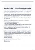 MIE305 Exam 2 Questions and Answers- Graded A