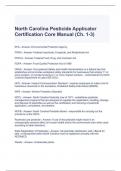 North Carolina Pesticide Applicator Certification Core Manual (Ch. 1-3) Exam Questions and Answers 