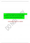 Certified Lactation Consultant Exam. Questions with 100% correct and verified Answers with rationale2024/2025. 	  LATEST 2024 UPDATE, A+ GRADE