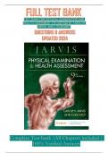 TEST BANK FOR PHYSICAL EXAMINATION AND HEALTH ASSESSMENT 9TH EDITION BY CAROLYN JARVIS