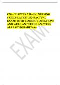 CNA CHAPTER 7:BASIC NURSING SKILLS LATEST 2024 (ACTUAL EXAM) WITH CORRECT QUESTIONS AND WELL ANSWERED ANSWERS ALREADYIGRADED A+   