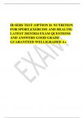 IB SEHS TEST (OPTION D: NUTRITION FOR SPORT,EXERCISE AND HEALTH) LATEST 2023/2024 EXAM QUESTIONS AND ANSWERS GOOD GRADE GUARANTEED WELLIGRADED A+ 