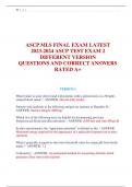 ASCP MLS FINAL EXAM LATEST 2023-2024 ASCP TEST EXAM 2  DIFFERENT VERSION  QUESTIONS AND CORRECT ANSWERS RATED A+