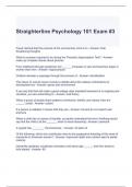 Straighterline Psychology 101 Exam #3 Questions and Answers 2024