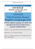 NYSTCE English Language Arts (003) Test Questions (81 Terms) with Correct Answers Updated 2024.