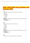 BIOL 1408 FINAL Exam Question and Answers 2024