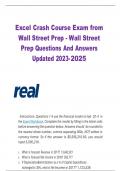 Excel Crash Course Exam from Wall Street Prep - Wall Street Prep Questions And Answers Updated 2023- 2025            Instructions: Questions 1-4 use the financial model on tab Q1-4 in the Exam Workbook. Complete the model by filling in the blank cells bef