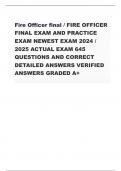   Fire Officer final / FIRE OFFICER FINAL EXAM AND PRACTICE EXAM NEWEST EXAM 2024 / 2025 ACTUAL EXAM 645 QUESTIONS AND CORRECT DETAILED ANSWERS VERIFIED ANSWERS GRADED A+                    In 1985 What did the US supreme Court ruled 469 to 528 that local