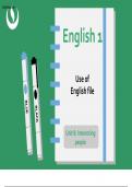 English file Use of Unit 8: Interesting people 1. Imperitive form 2. Pist tense: regulir ind irregulir verbs 3. Vocibuliry: movie stir