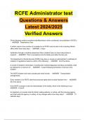 RCFE Administrator test  Questions & Answers Latest 2024/2025 Verified Answers