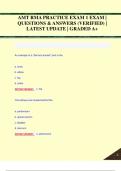 AMT RMA PRACTICE EXAM 1 EXAM |  QUESTIONS & ANSWERS (VERIFIED) |  LATEST UPDATE | GRADED A+AMT RMA PRACTICE EXAM 1 EXAM |  QUESTIONS & ANSWERS (VERIFIED) |  LATEST UPDATE | GRADED A+