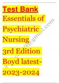 Test bank essentials of psychiatric nursing 3rd edition boyd / All chapters /2024 Updated / Rated A+