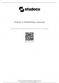 Chapter 3- Establishing a business