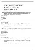 NSC 2201 NEUROSCIENCE FINAL EXAM GUIDE SPRING SEM 2024.