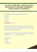 ATI TEAS 6 PREP 2021: SCIENCE EXAM |  QUESTIONS & ANSWERS (VERIFIED) |  LATEST UPDATE | GRADED A+ATI TEAS 6 PREP 2021: SCIENCE EXAM |  QUESTIONS & ANSWERS (VERIFIED) |  LATEST UPDATE | GRADED A+