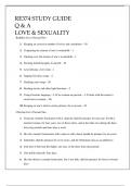 RE374 STUDY GUIDE Q & A LOVE AND SEXUALITY.