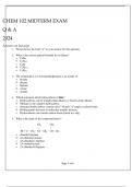 CHEM 102 MIDTERM EXAM Q & A 2023.