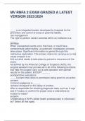 MV RNFA 2 EXAM GRADED A LATEST VERSION 2023/2024          ____ is an integrated system developed by hospitals for the prevention and control of areas of potential liability. risk management The right to perform certain activities within an institution is 