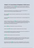 Module 8 - NC General Statutes & Regulations Verified Answers 