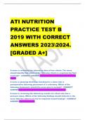 ATI NUTRITION  PRACTICE TEST B  2019 WITH CORRECT  ANSWERS 20232024.  [GRADED A+]