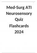 Med-Surg ATI  Neurosensory Exam 2024 Complete Solution Package