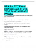 HESI RN EXIT EXAM  2024/2025 ALL IN ONE  TEST BANK ALREADY  PASSED