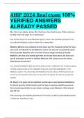 BEST ANSWERS AHIP 2024 final exam 100%  VERIFIED ANSWERS  ALREADY PASSED