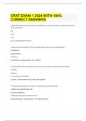 CRAT EXAM 1 2024 WITH 100% CORRECT ANSWERS