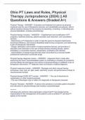 Ohio PT Laws and Rules, Physical Therapy Jurisprudence (2024) || All Questions & Answers (Graded A+)