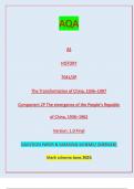 AQA AS HISTORY 7041/2P The Transformation of China, 1936–1997  Compo| QUESTION PAPER & MARKING SCHEME| [MERGED] Marking scheme June 2023 | nent 2P The emergence of the People’s Republic  of China, 1936–1962