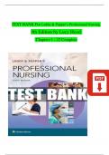 Leddy and Pepper’s Professional Nursing, 9th Edition TEST BANK by Lucy Hood, Verified Chapters 1 - 22, Complete Newest Version