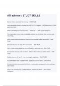 ATI achieve : STUDY SKILLS Guaranteed  A (100% VERIFIED LATEST UPDATE)