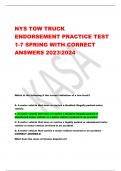 NYS TOW TRUCK  ENDORSEMENT PRACTICE TEST  1-7 SPRING WITH CORRECT  ANSWERS 20232024