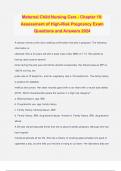 Maternal Child Nursing Care - Chapter 10: Assessment of High-Risk Pregnancy Exam Questions and Answers 2024