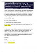 Prehospital Emergency Care, 11e (Mistovich et al.) Chapter 36 Multisystem Trauma and Trauma in Special Patient Populations Questions And Answers 